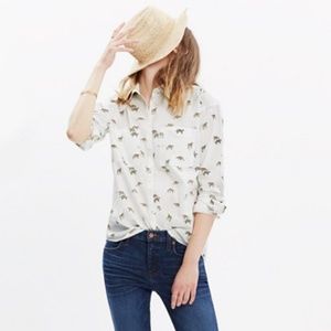 Madewell buttondown shirt, cheetah print